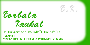 borbala kaukal business card